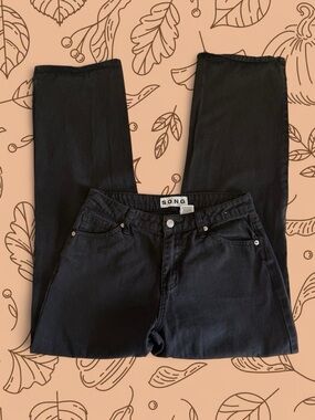 Song black high-waisted straight-leg jeans Size1/25